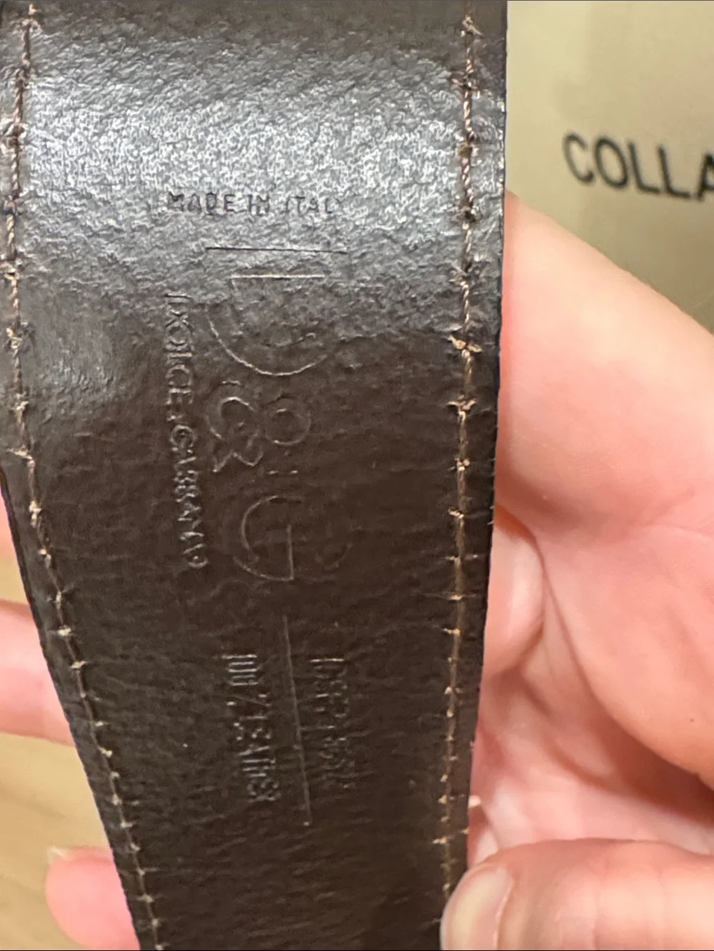 Vintage D&G Brown Textured Leather Belt with Silver D&G Logo Buckle
